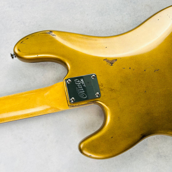 Olinto by La Bella 4-String P Bass 2024 - Carbo Gold Relic - 16