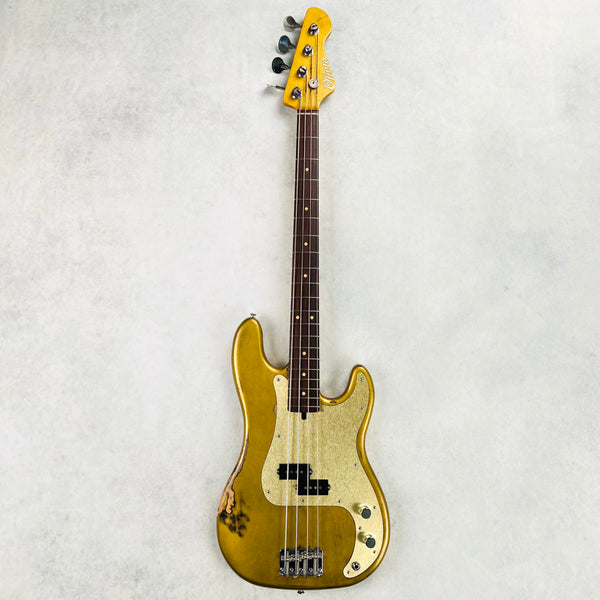Olinto by La Bella 4-String P Bass 2024 - Carbo Gold Relic - 2