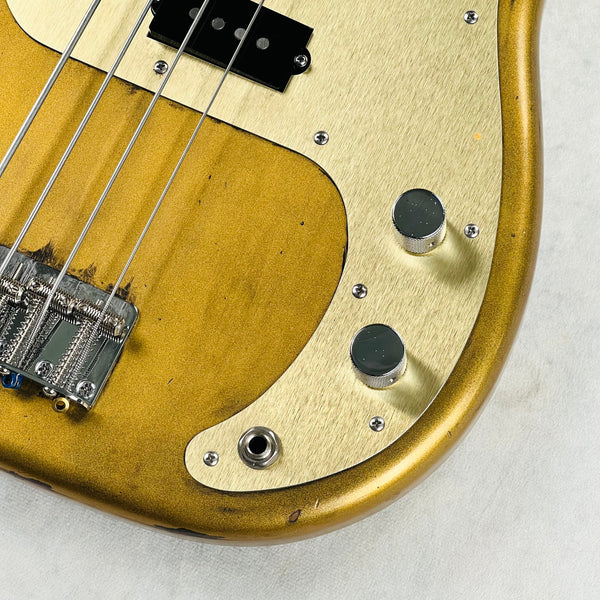 Olinto by La Bella 4-String P Bass 2024 - Carbo Gold Relic - 6
