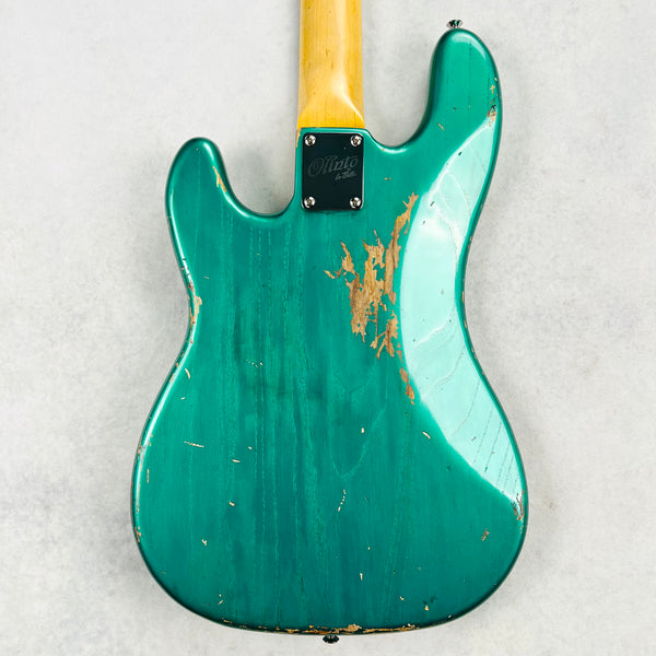 Olinto by La Bella P4 Anodized Guard Relic 4-String Bass 2025 - Arlington Green Metallic - 10