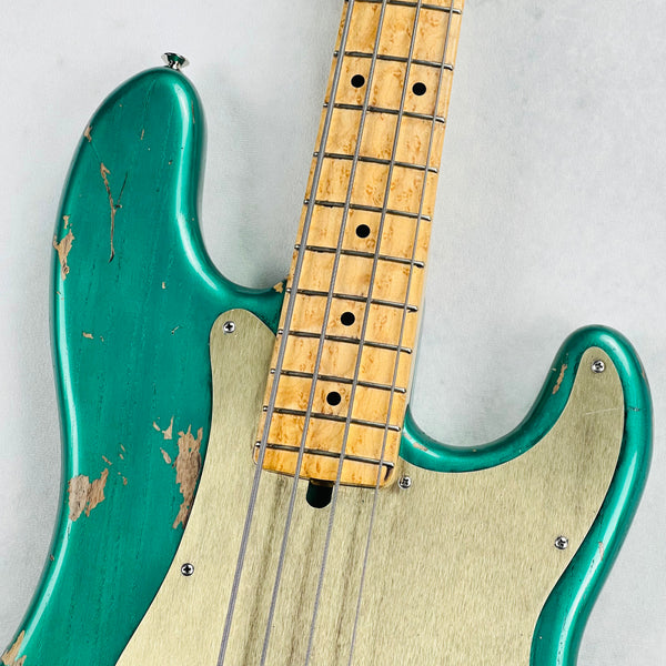 Olinto by La Bella P4 Anodized Guard Relic 4-String Bass 2025 - Arlington Green Metallic - 3