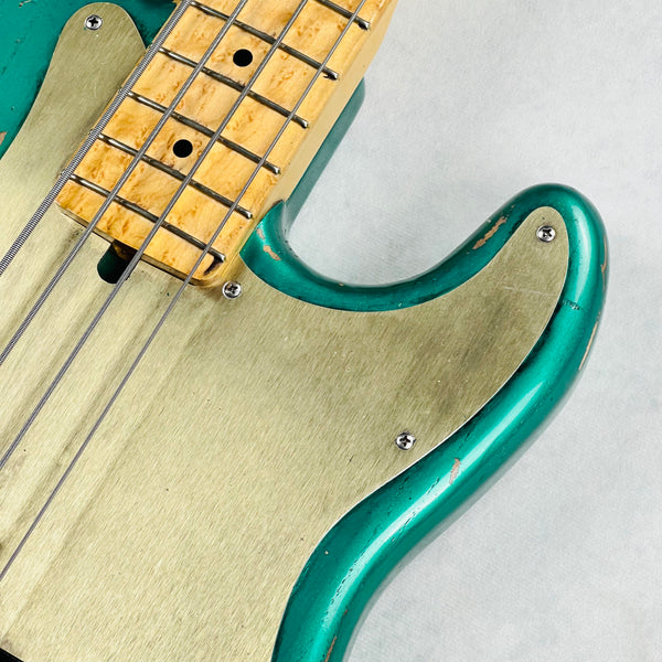 Olinto by La Bella P4 Anodized Guard Relic 4-String Bass 2025 - Arlington Green Metallic - 6