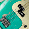 Olinto by La Bella P4 Anodized Guard Relic 4-String Bass 2025 - Arlington Green Metallic - 7