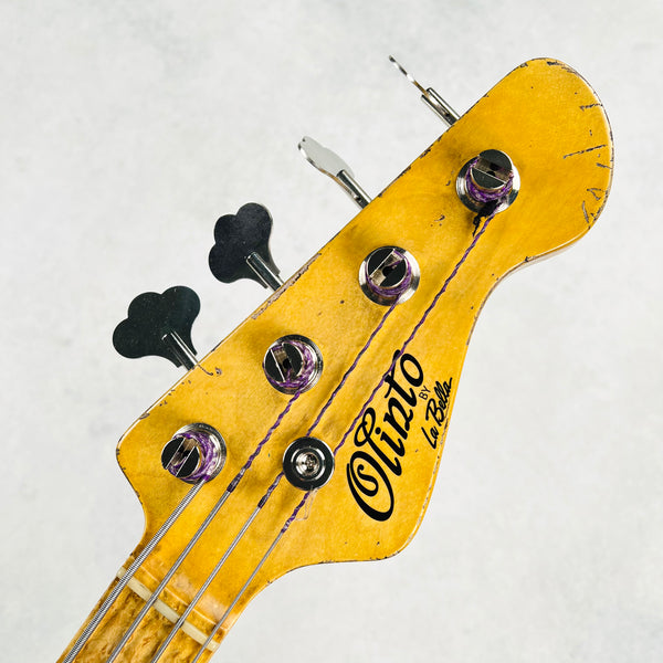 Olinto by La Bella P4 Anodized Guard Relic 4-String Bass 2025 - Arlington Green Metallic - 9