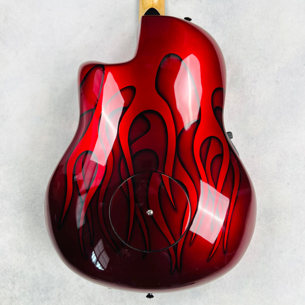 Ovation 1778T Elite - Candy Apple Red Hot Rod Flames - 11