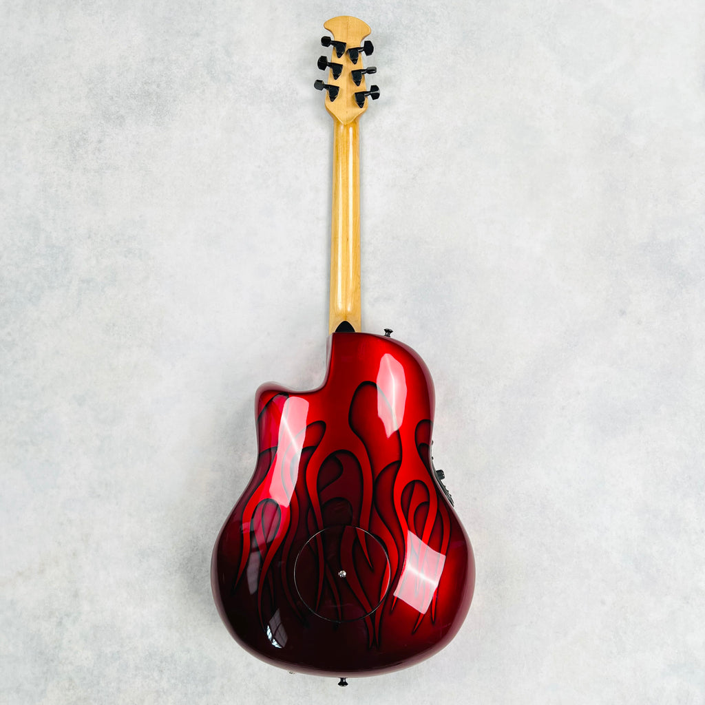 Ovation 1778T Elite - Candy Apple Red Hot Rod Flames - 12