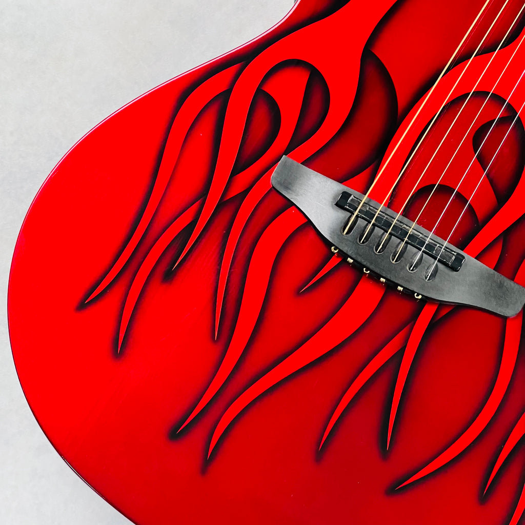 Ovation 1778T Elite - Candy Apple Red Hot Rod Flames - 4