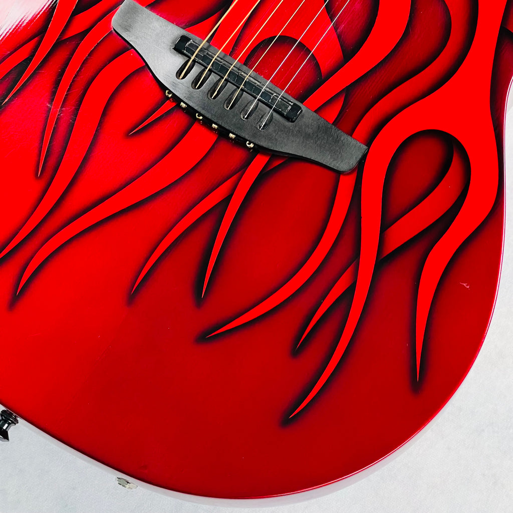 Ovation 1778T Elite - Candy Apple Red Hot Rod Flames - 5
