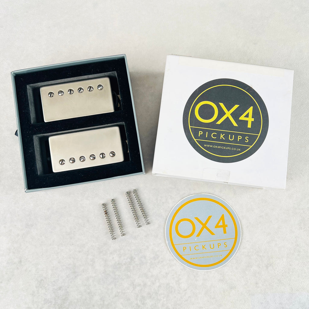 OX4 PAF Humbucker Pickup Set - Aged Nickel / Double Cream - 6