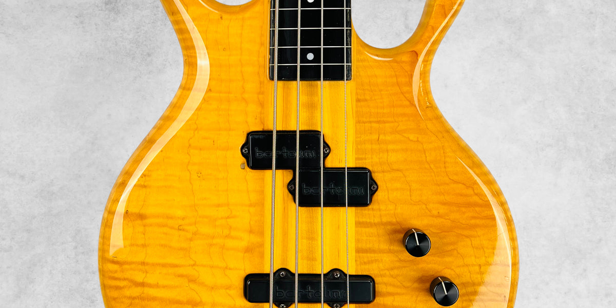 fretless bass pedal Pedulla Buzz Bass 4-String Fretless 1988 - Transparent Amber