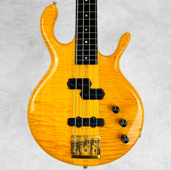 Pedulla Buzz Bass 4-String Fretless 1989 - Transparent Amber - 1