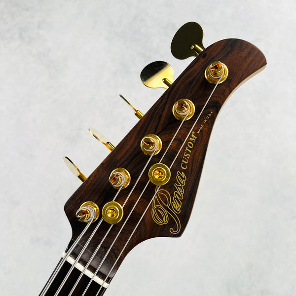 Pensa J-534 Ziricote Top Chambered 5-String Bass 2023 - Natural / Aztec Gold - 10