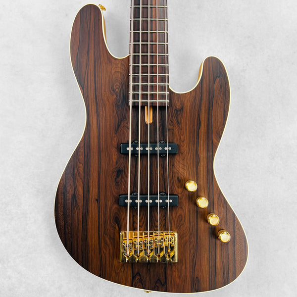 Pensa J-534 Ziricote Top Chambered 5-String Bass 2023 - Natural / Aztec Gold - 1