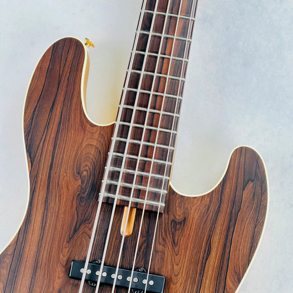 Pensa J-534 Ziricote Top Chambered 5-String Bass 2023 - Natural / Aztec Gold - 3