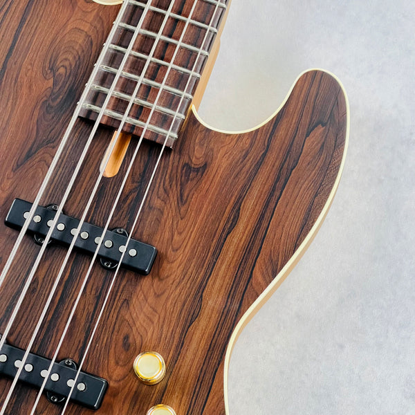 Pensa J-534 Ziricote Top Chambered 5-String Bass 2023 - Natural / Aztec Gold - 6