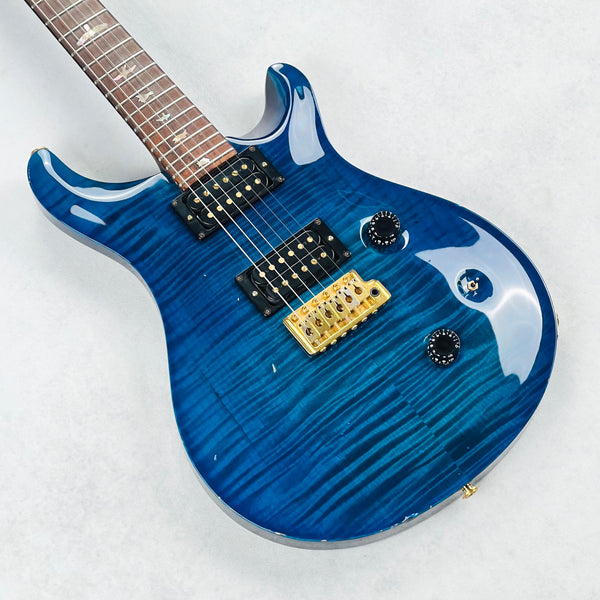 PRS Custom 24 10-Top Birds Brazilian Rosewood Gold Hardware 1990 - Royal Blue - 4
