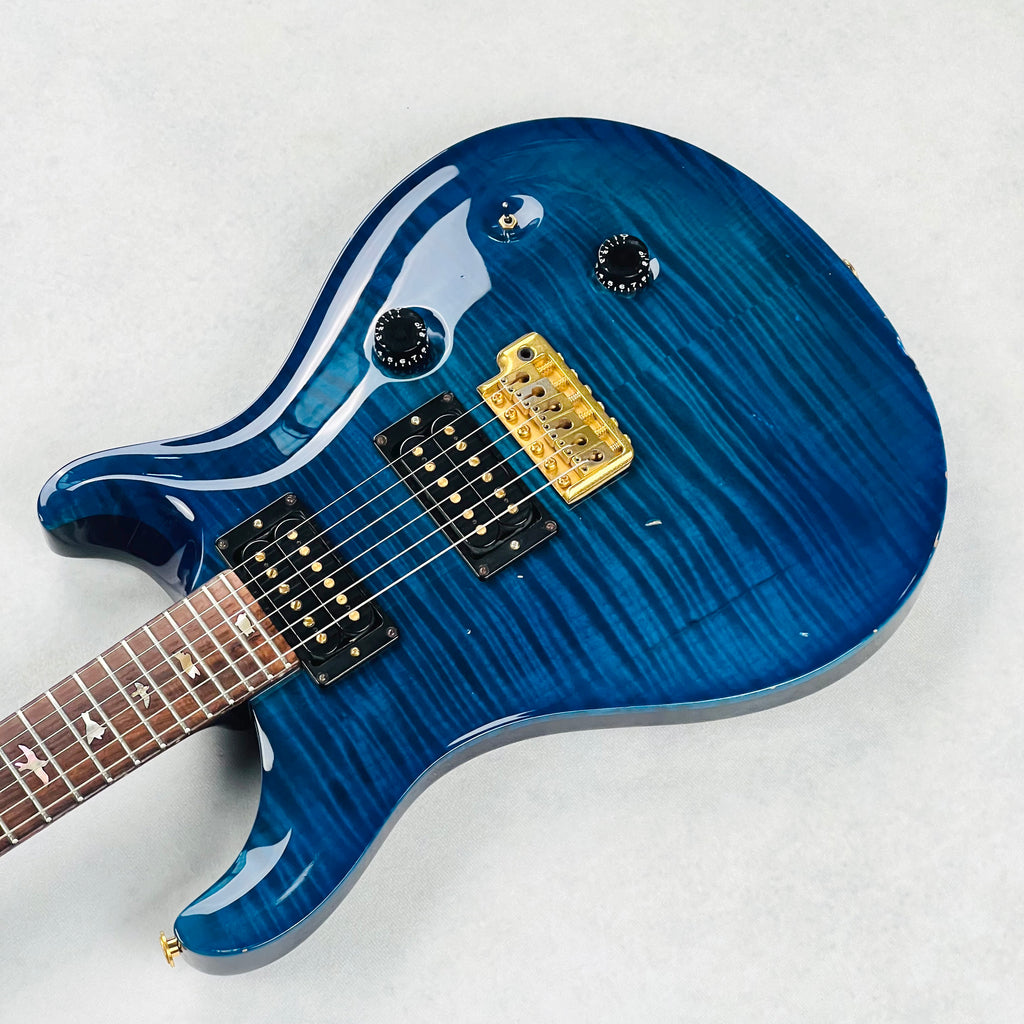 PRS Custom 24 10-Top Birds Brazilian Rosewood Gold Hardware 1990 - Royal Blue - 5