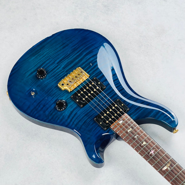 PRS Custom 24 10-Top Birds Brazilian Rosewood Gold Hardware 1990 - Royal Blue - 6