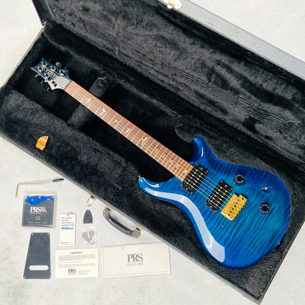 PRS Custom 24 10-Top Birds Brazilian Rosewood Gold Hardware 1990 - Royal Blue - 25