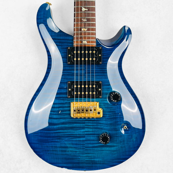 PRS Custom 24 10-Top Birds Brazilian Rosewood Gold Hardware 1990 - Royal Blue - 1