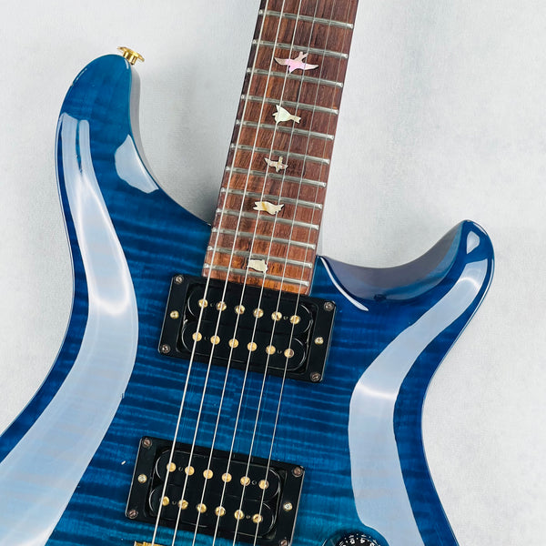 PRS Custom 24 10-Top Birds Brazilian Rosewood Gold Hardware 1990 - Royal Blue - 7