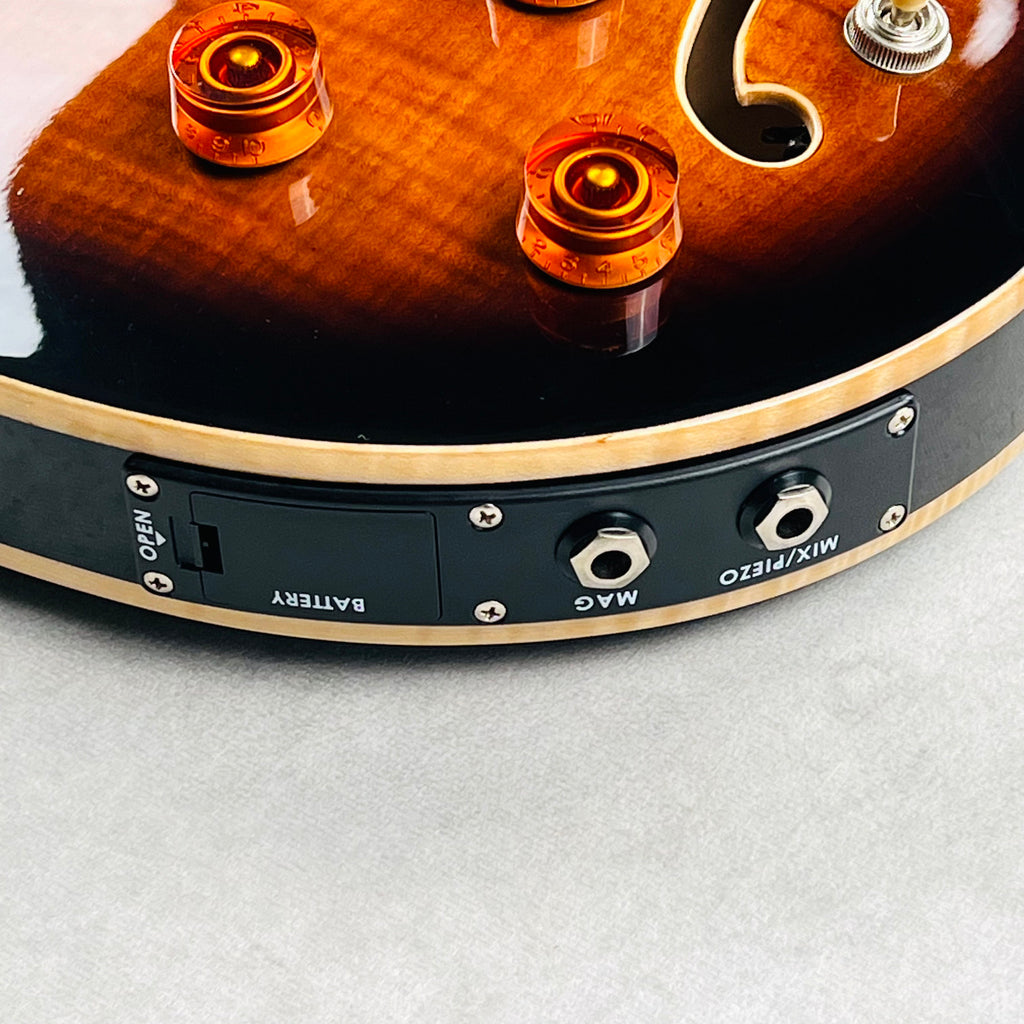 PRS SE Hollowbody II Piezo 2022 - Black Gold Burst - 7