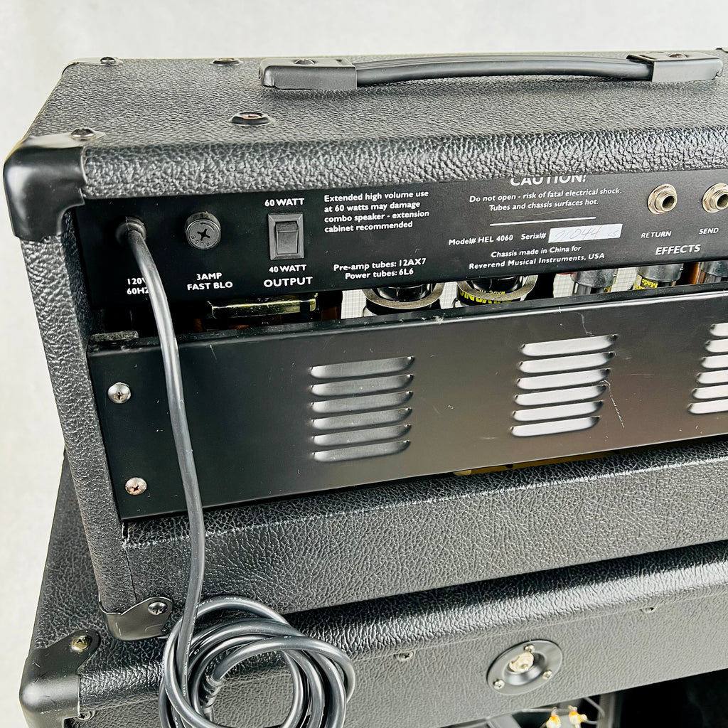 Reverend Hellhound 40/60 Head & 4x10" Cabinet Amplifier Stack 2001 - Black - 13