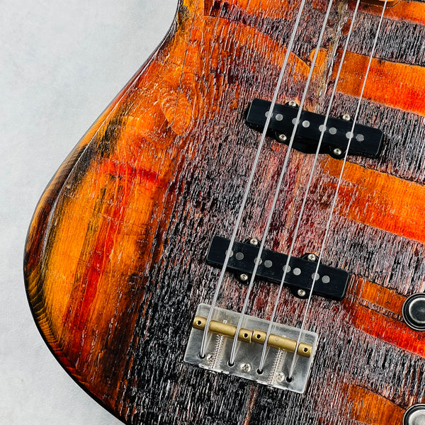 Rick Kelly Carmine Street Guitars NYC Bowery Pine Offset 4-String Bass 2025 - Natural - 4