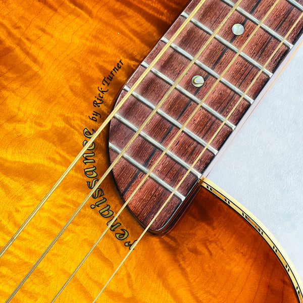 Rick Turner Renaissance 4-String Acoustic-Electric Piezo Bass Guitar - Sunburst - 7