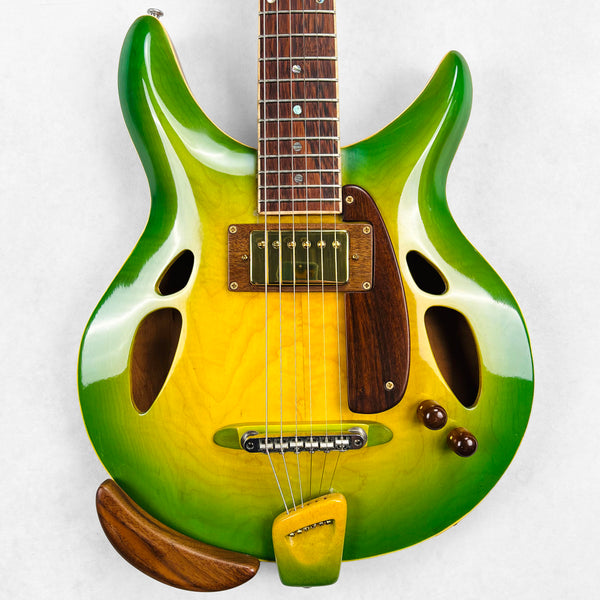 RT Custom Short Scale Hollow Body Guitar 2000s - Green Burst - 1