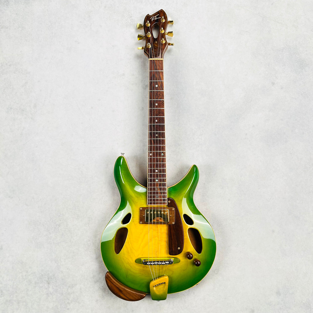 RT Custom Short Scale Hollow Body Guitar 2000s - Green Burst - 2