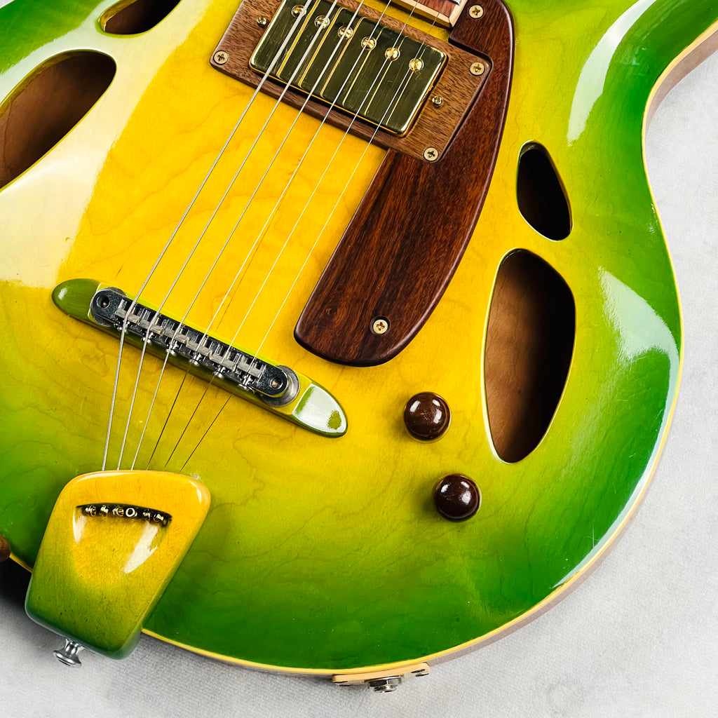 RT Custom Short Scale Hollow Body Guitar 2000s - Green Burst - 5