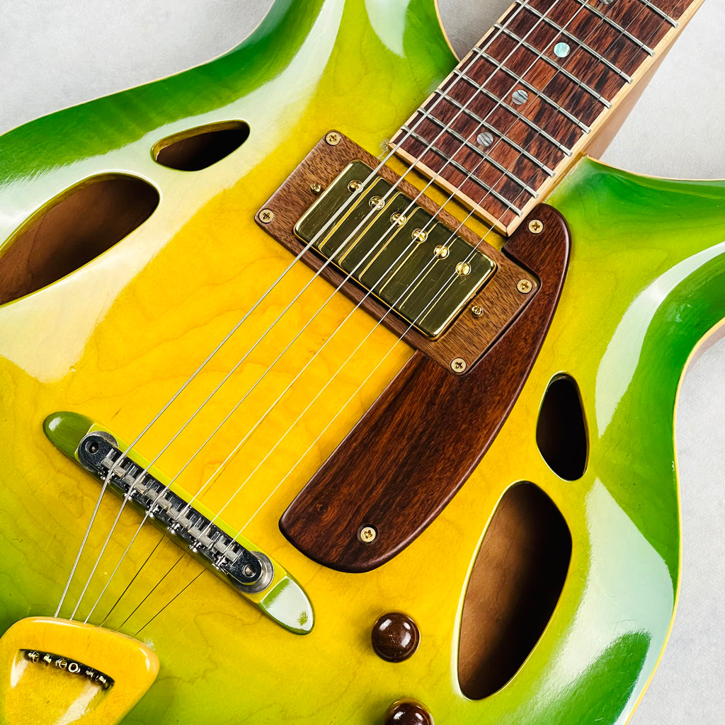 RT Custom Short Scale Hollow Body Guitar 2000s - Green Burst - 6