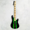 Sandberg California VS Lionel 30" Short Scale 4-String Bass 2024 - Cosmic Black & Green Neon Stripes - 2