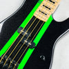 Sandberg California VS Lionel 30" Short Scale 4-String Bass 2024 - Cosmic Black & Green Neon Stripes - 6
