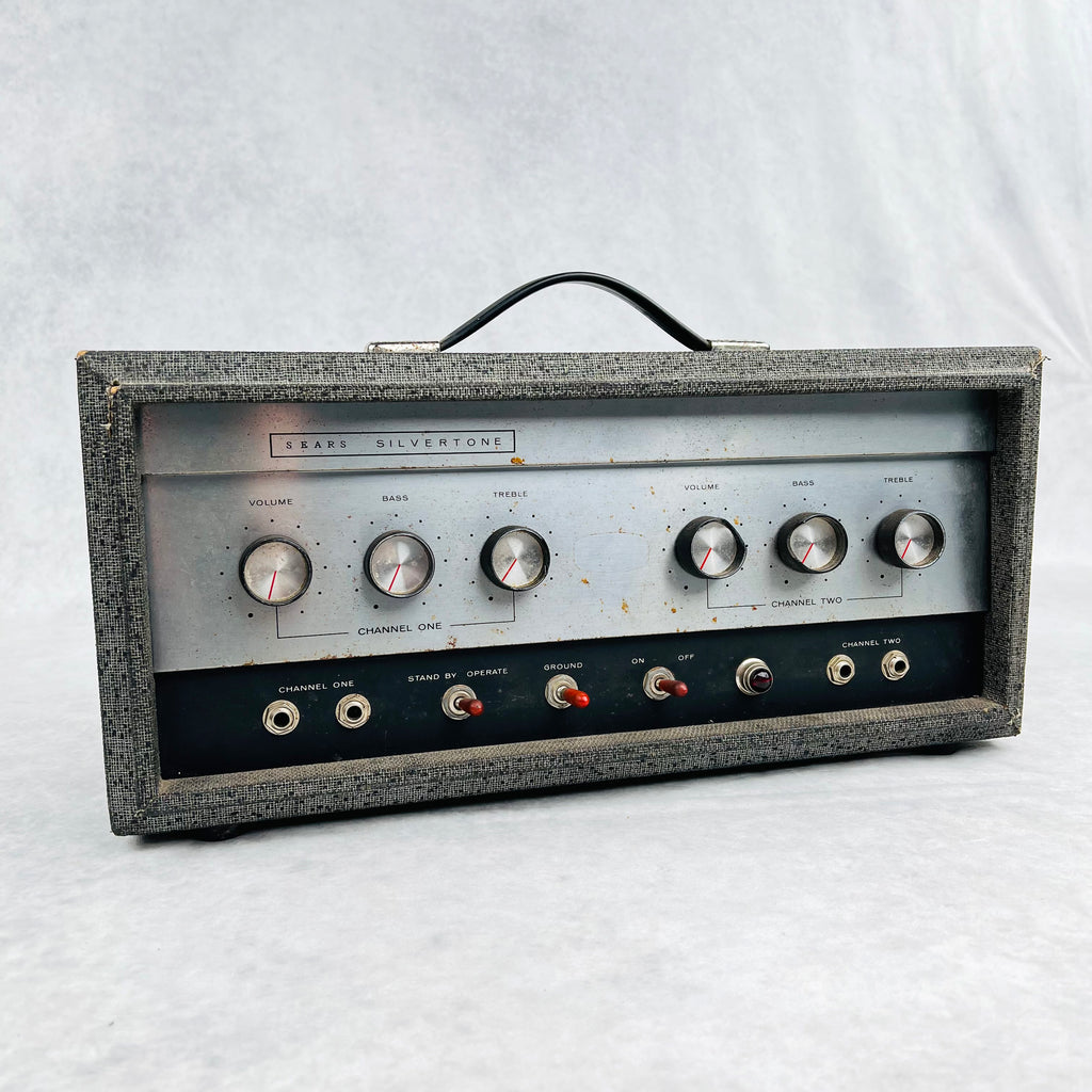 Sears Silvertone Model 1483 Amplifier Vintage Guitar Head 1965 - Gray - 14