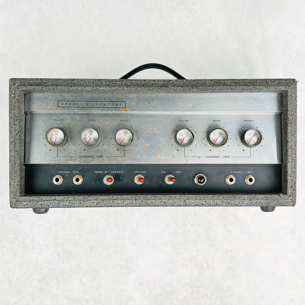 Sears Silvertone Model 1483 Amplifier Vintage Guitar Head 1965 - Gray - 1