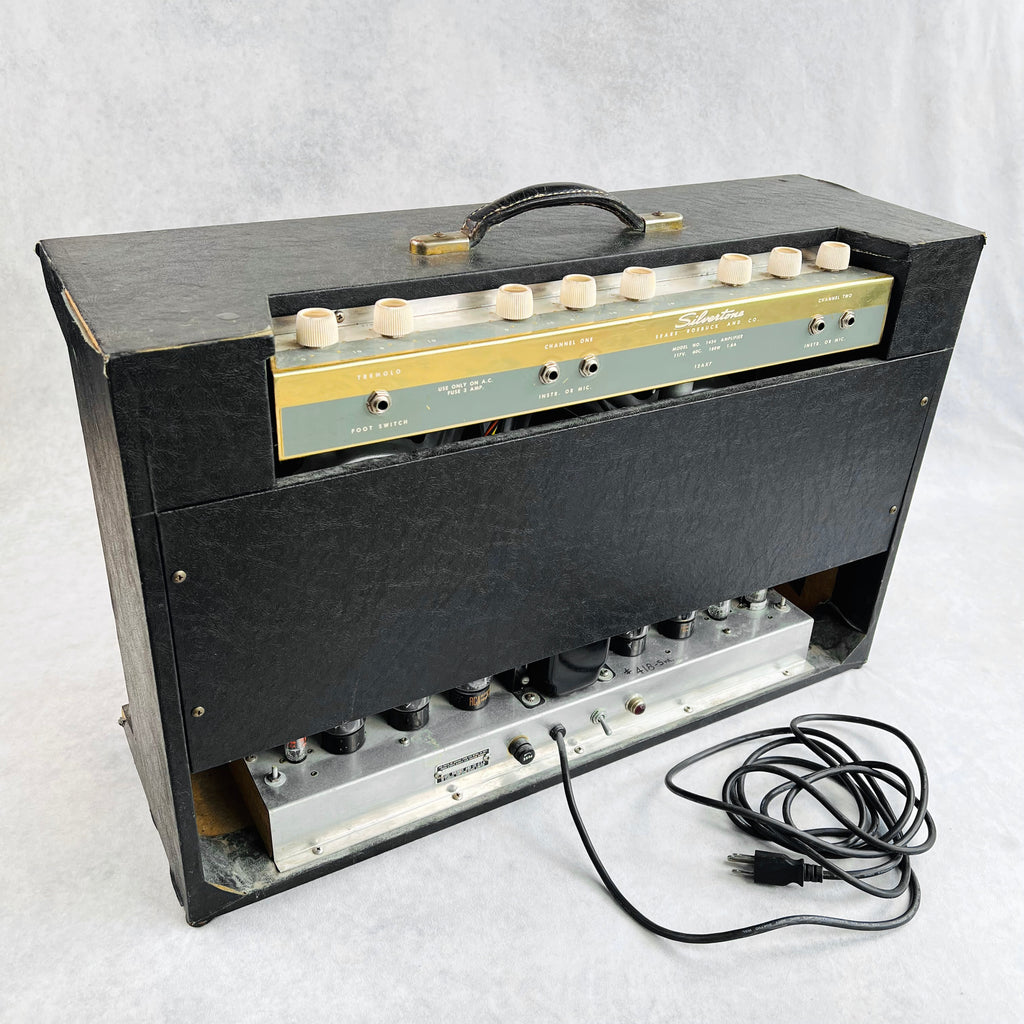 Silvertone Model 1434 Medalist 2x12" Combo Amplifier 1960s - Black - 23