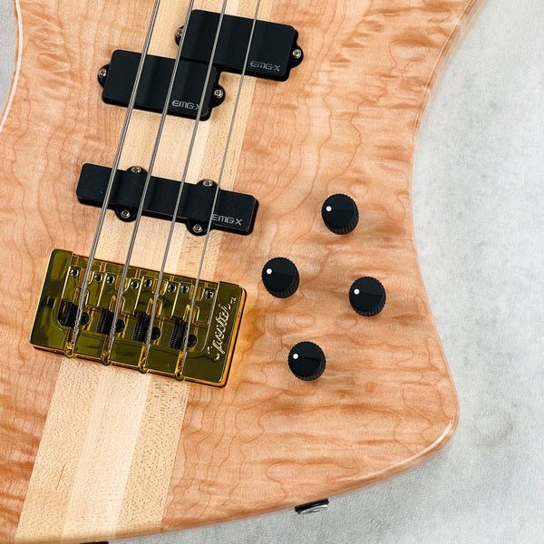 Spector 4X USA Quilt Maple 4-String Bass 2025 - Natural - 9