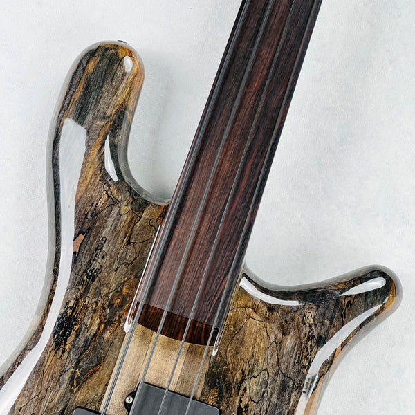 Spector USA NS-2 Spalted Maple Fretless 4-String Bass 2023 - Natural - 3