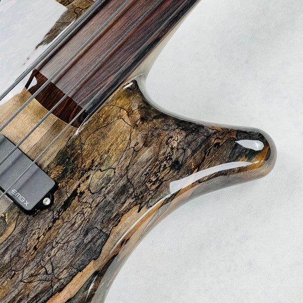Spector USA NS-2 Spalted Maple Fretless 4-String Bass 2023 - Natural - 7