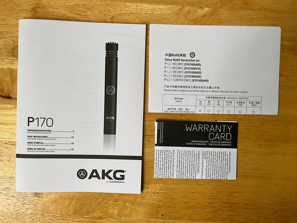 AKG P170 Small Diaphragm Cardioid Condenser Microphone Black