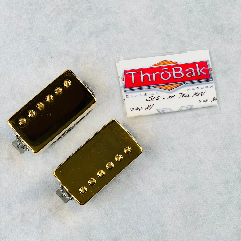 Throbak SLE-101 Plus MXV Humbucker Pickup Set - Gold - 8