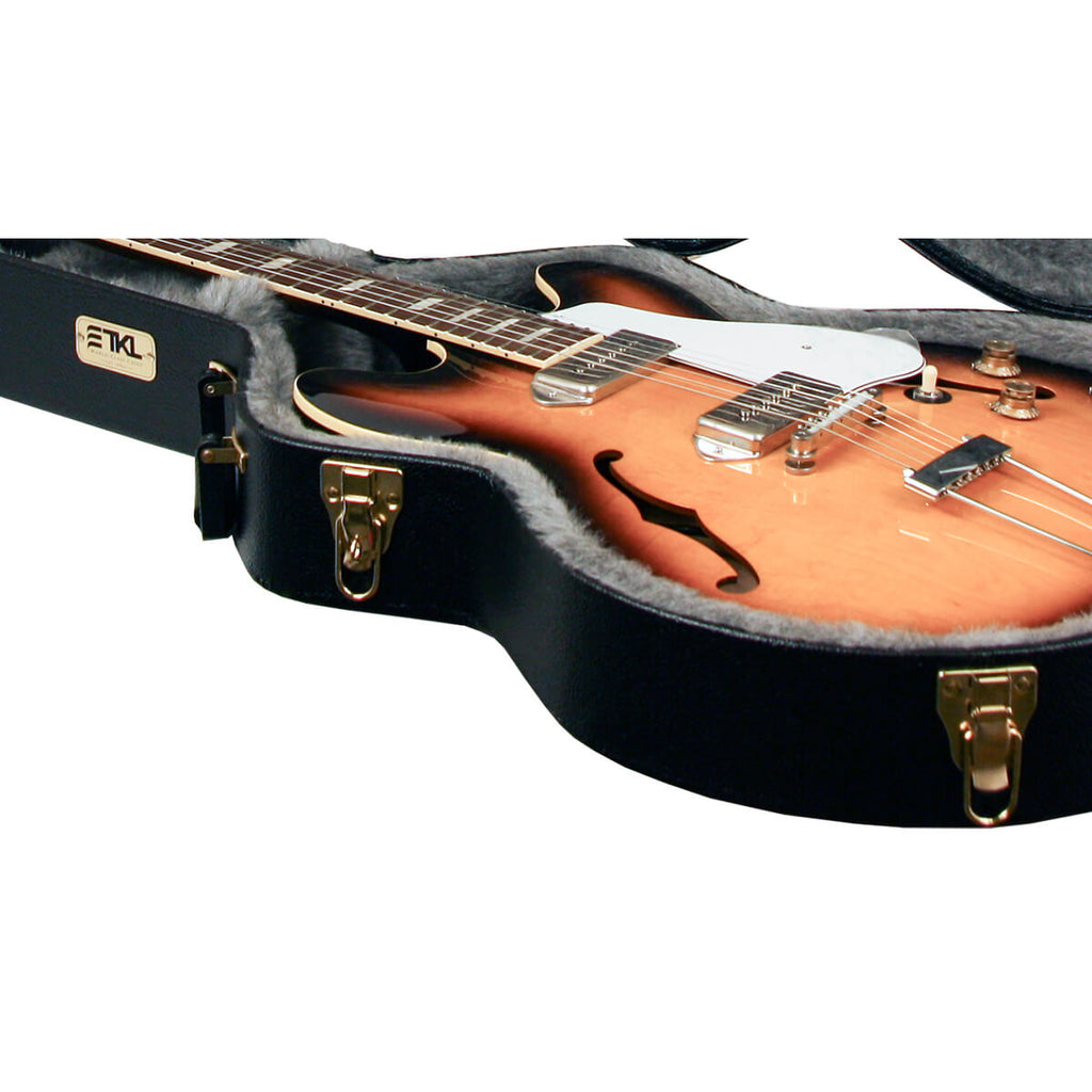 TKL Premier Semi-Hollow Thinline ES-335 Style Guitar Hardshell Case - Black - 4