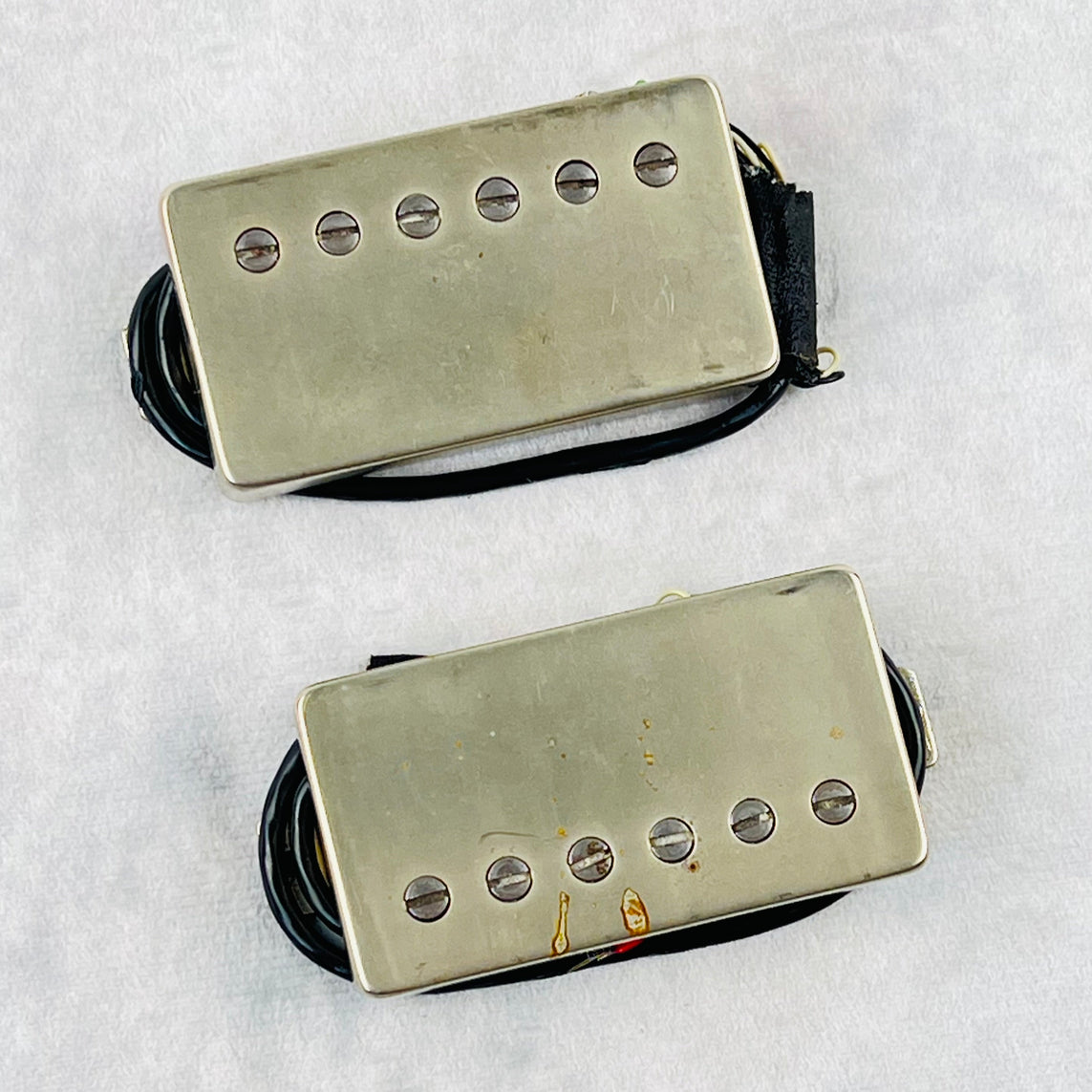 Tom Holmes H450 H455 Humbucker Pickup Set - Aged Nickel