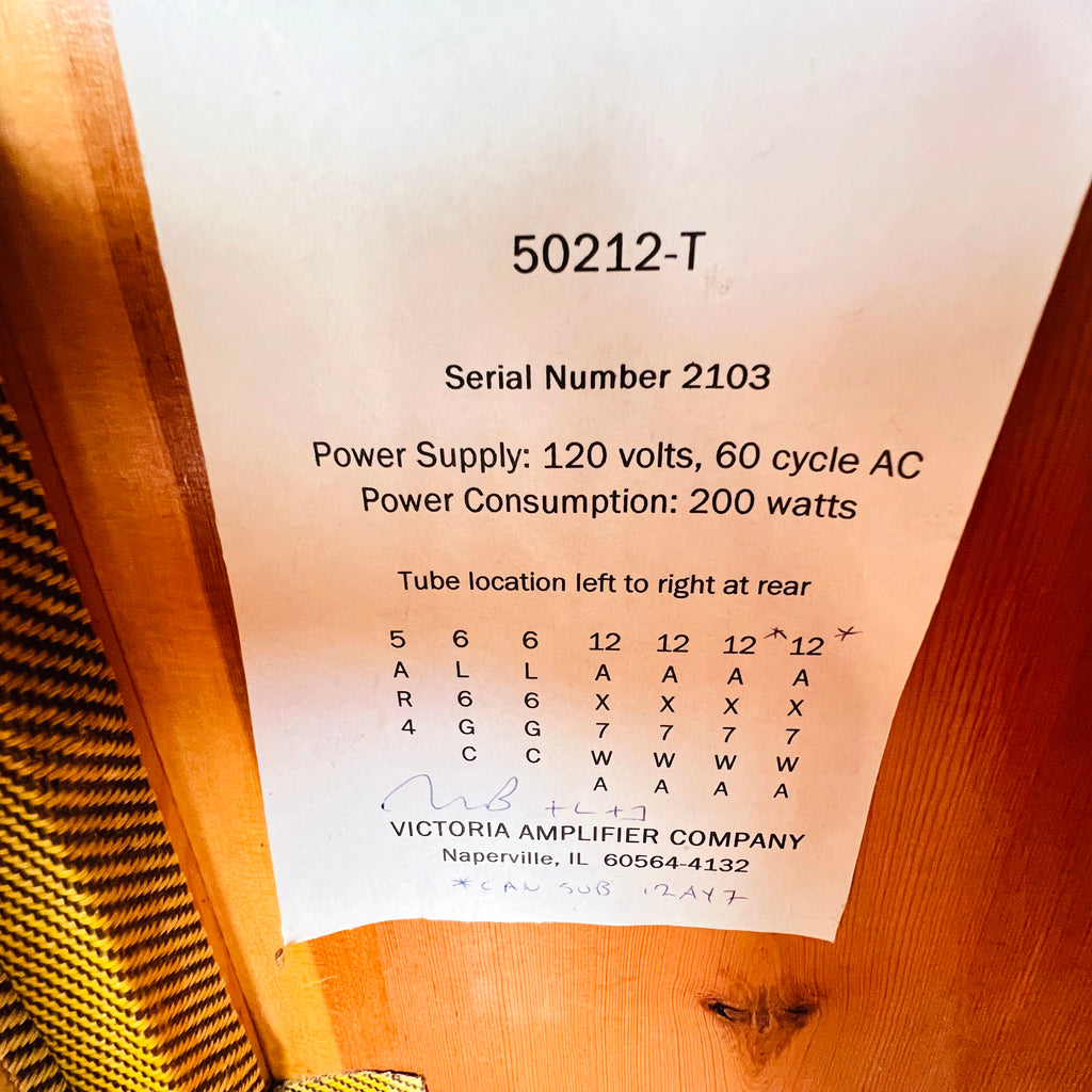 Victoria 50212-T 50w 2x12" Combo Amplifier 2000s - Tweed - 14