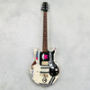 Vintage Gibson Melody Maker Historic Makeovers Joan Jett Replica Electric Guitar - Aged White with Stickers - 2