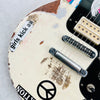 Vintage Gibson Melody Maker Historic Makeovers Joan Jett Replica Electric Guitar - Aged White with Stickers - 4