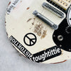 Vintage Gibson Melody Maker Historic Makeovers Joan Jett Replica Electric Guitar - Aged White with Stickers - 5