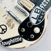 Vintage Gibson Melody Maker Historic Makeovers Joan Jett Replica Electric Guitar - Aged White with Stickers - 6